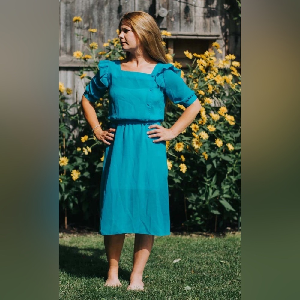 Vintage Orite blue dress, size S